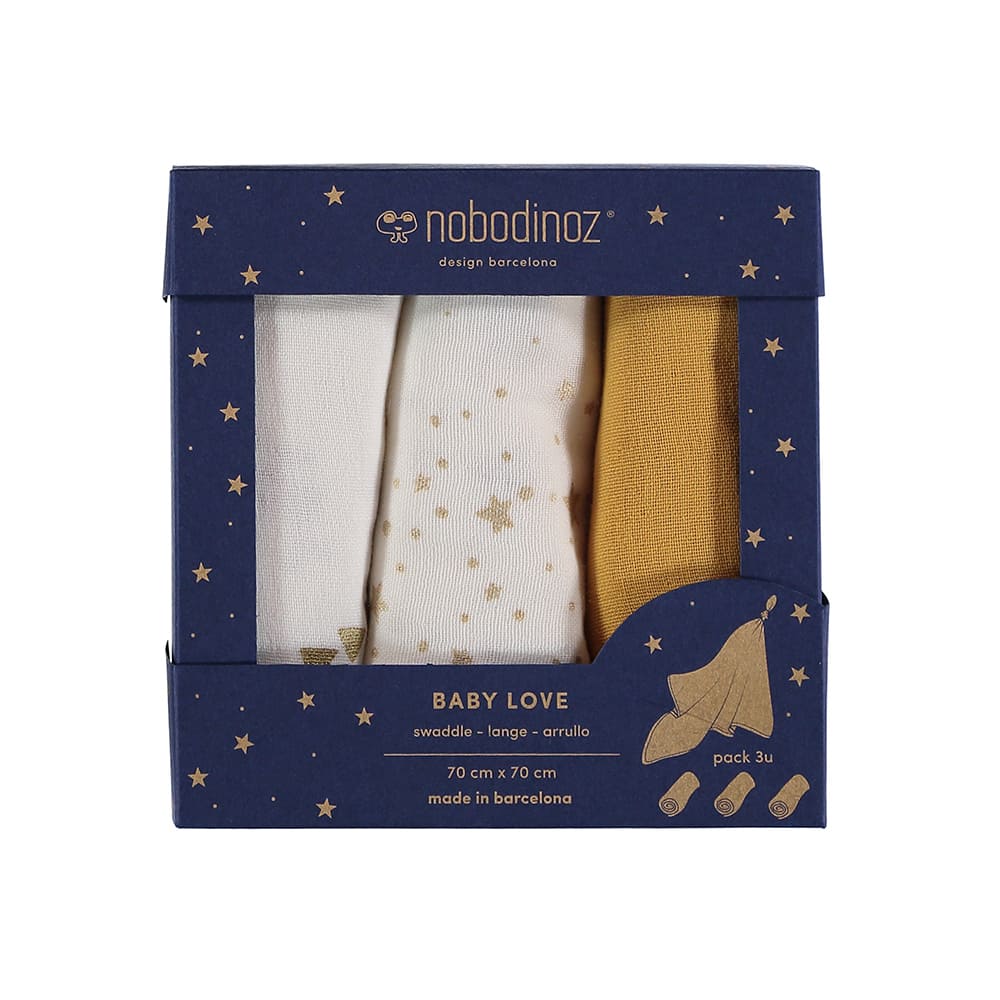 Set de 3 petits langes yellow - NOBODINOZ