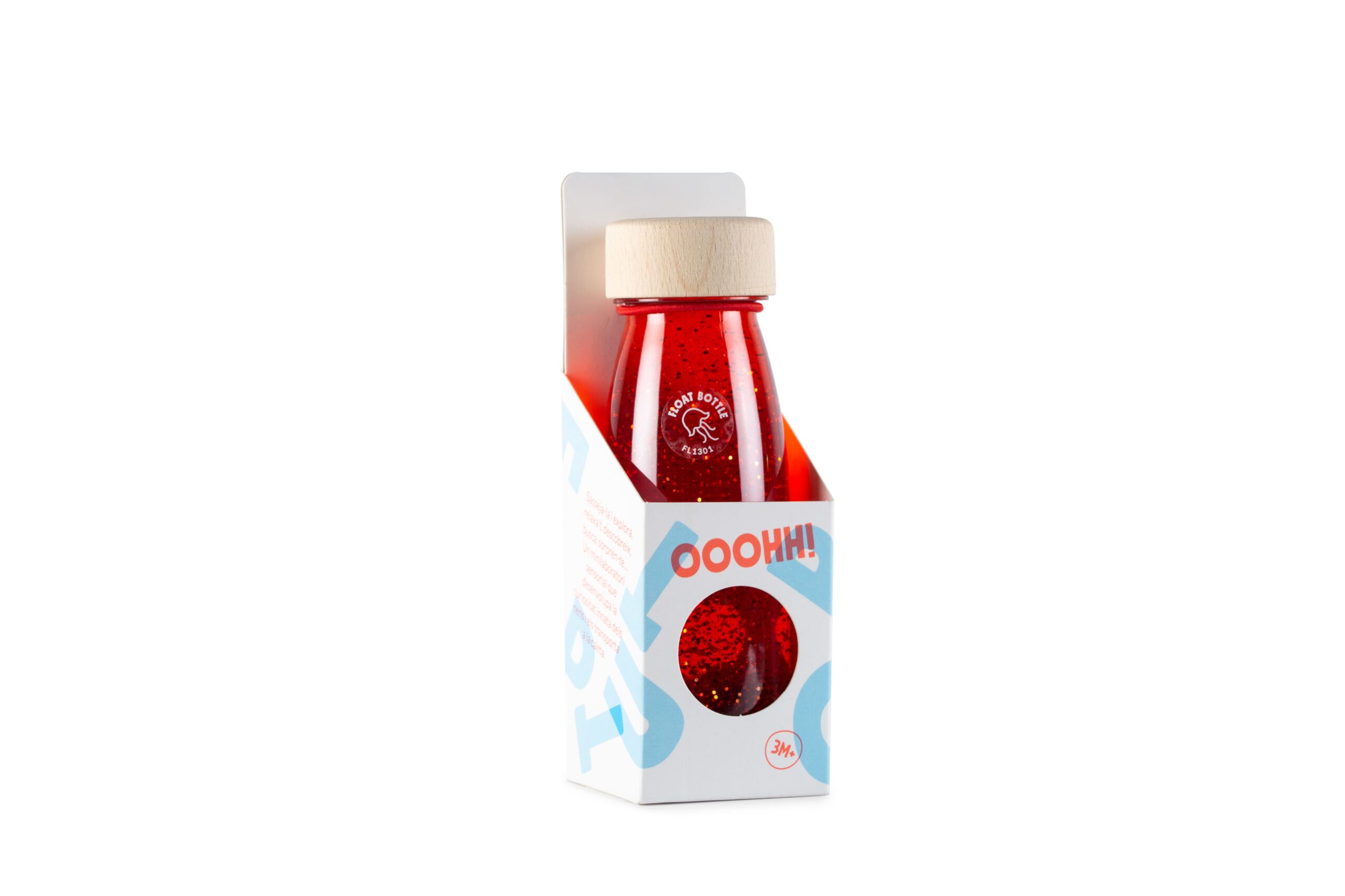 Bouteille sensorielle flottante rouge - PETIT BOUM – Image 2