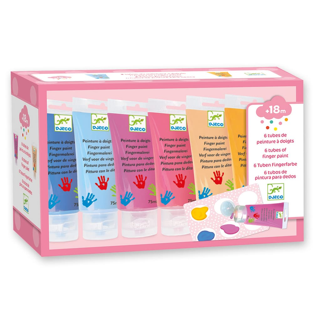 6 tubes de peinture à doigts sweet - DJECO