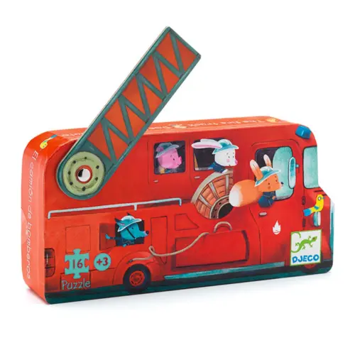 Puzzle 16 pièces camion de pompier