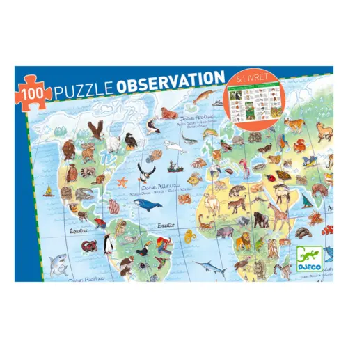 Puzzle d'observation 100 pièces animaux du monde
