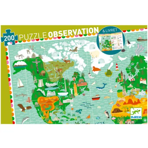 Puzzle d'observation 200 pièces tour du monde