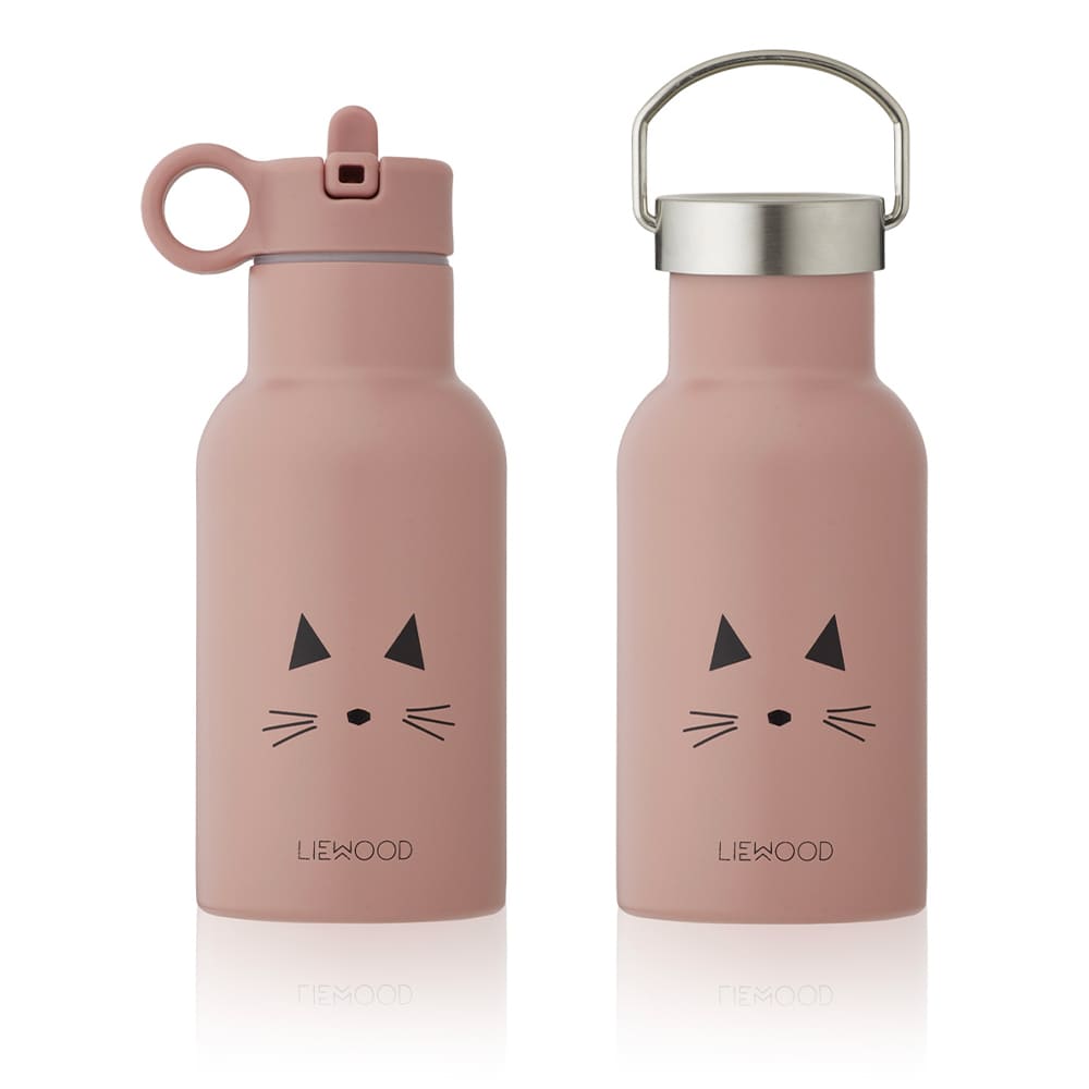 Gourde thermique en acier inoxydable 350ml chat rose new co - LIEWOOD