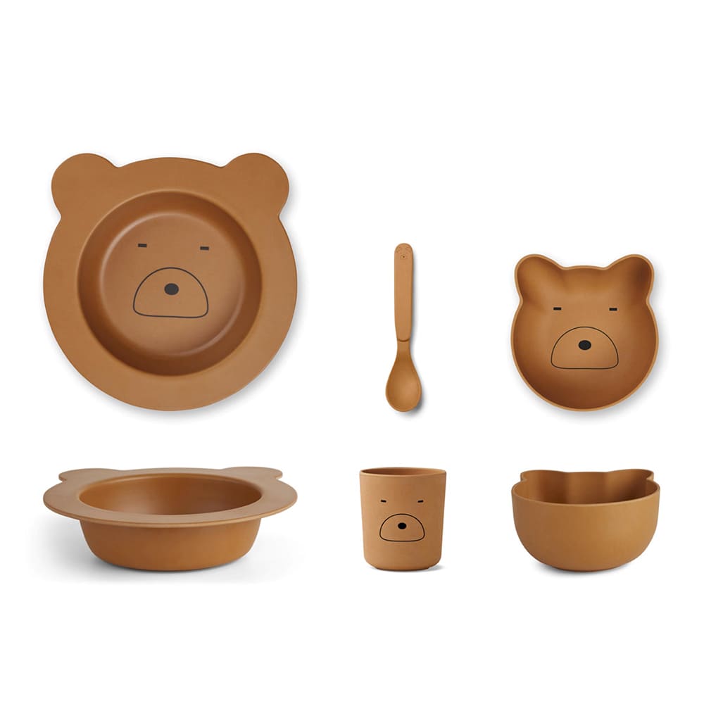 Set vaisselle en bambou baby ours - LIEWOOD