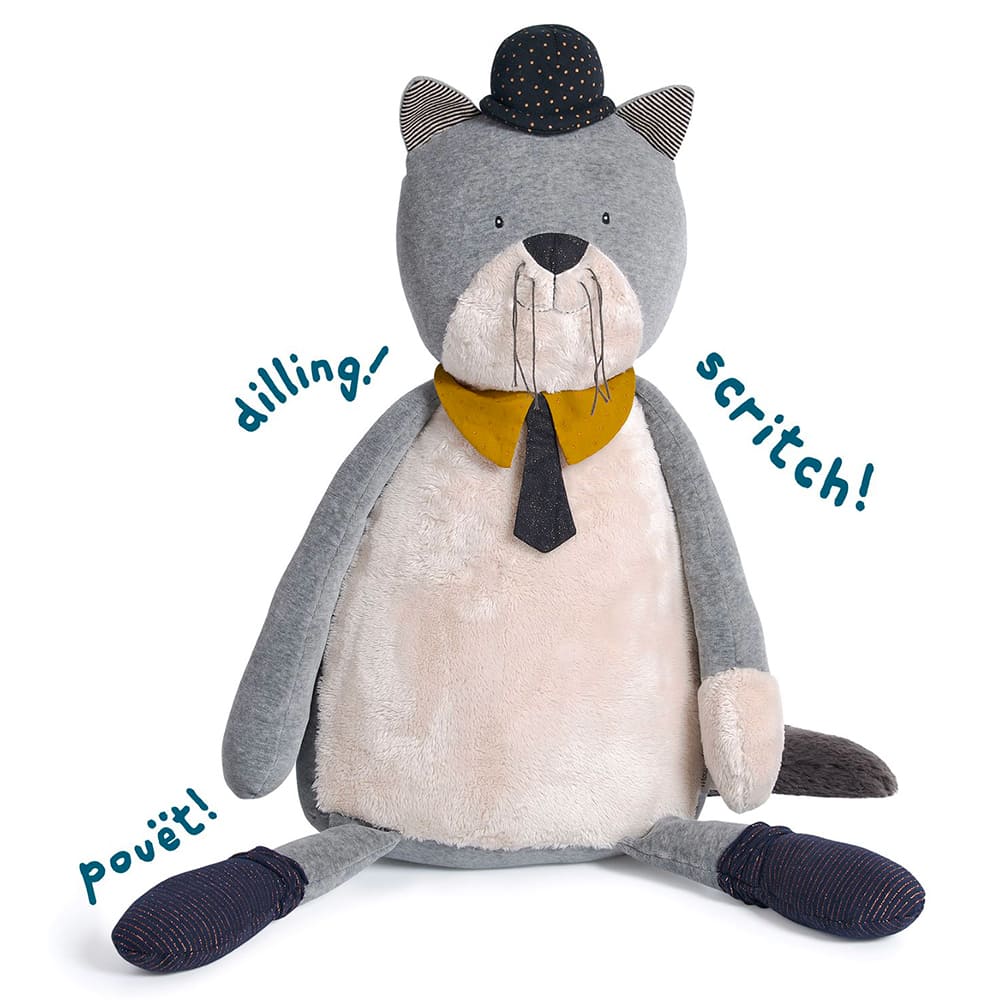 Chat géant chat gris Fernand - Les moustaches - MOULIN ROTY
