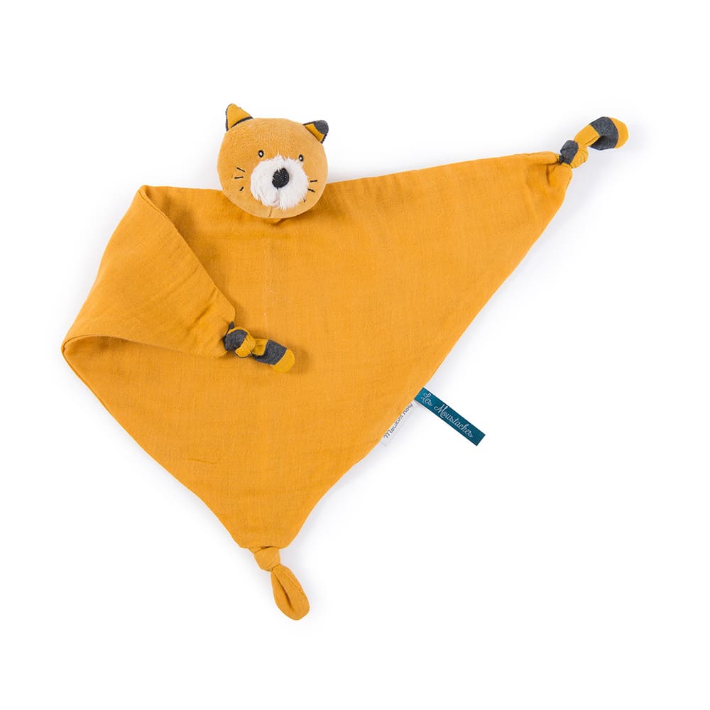 Doudou plat chat moutarde - Les moustaches - MOULIN ROTY