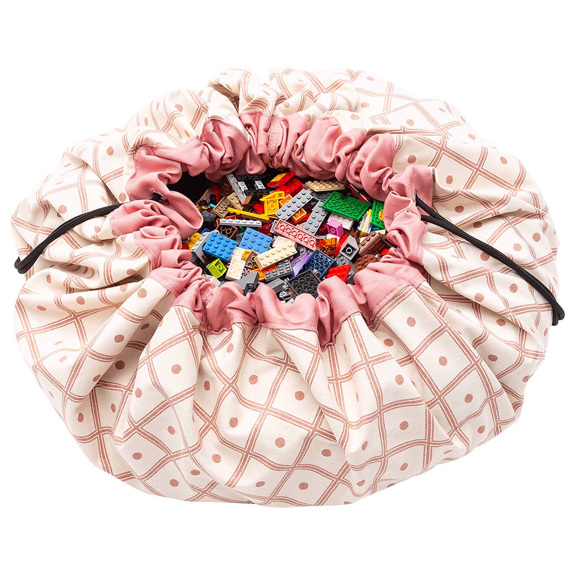 Grand sac à jouets / tapis de jeu 2 en 1 Stripes Brown