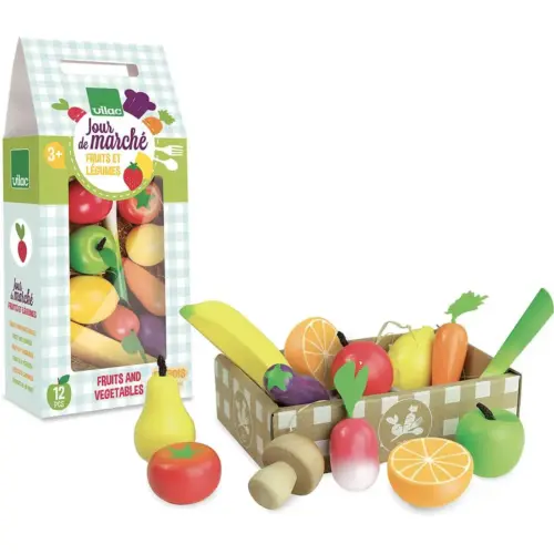 Set de fruits et de légumes jour de marché