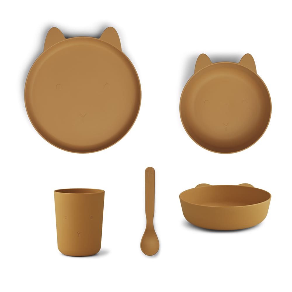 Set repas 4 pièces lapin mustard - LIEWOOD