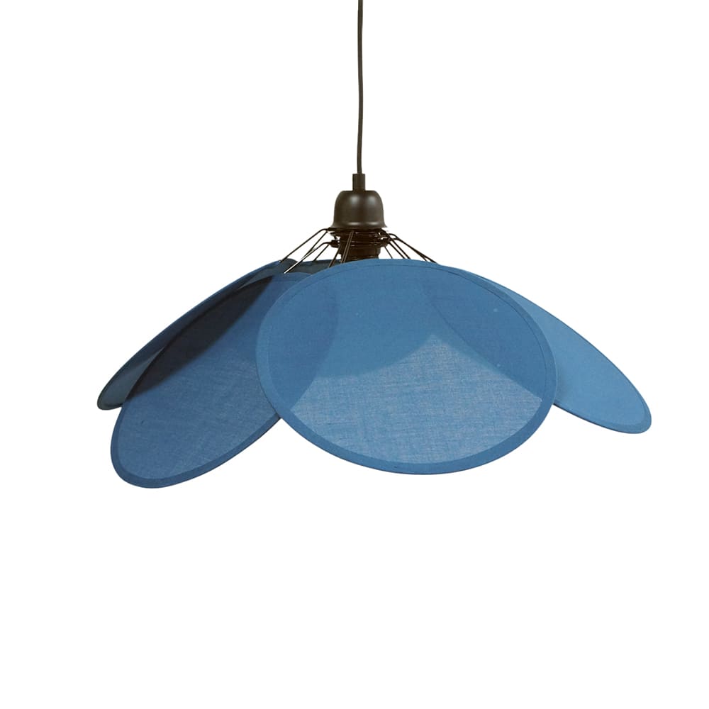 Suspension évasion fleur bleue et noire