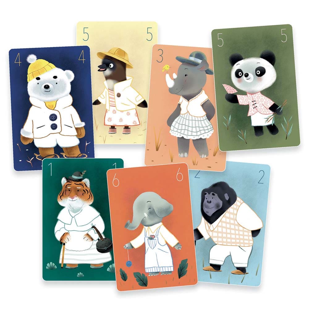 Jeu de 7 familles à colorier chics animaux - DJECO - Peekaboo
