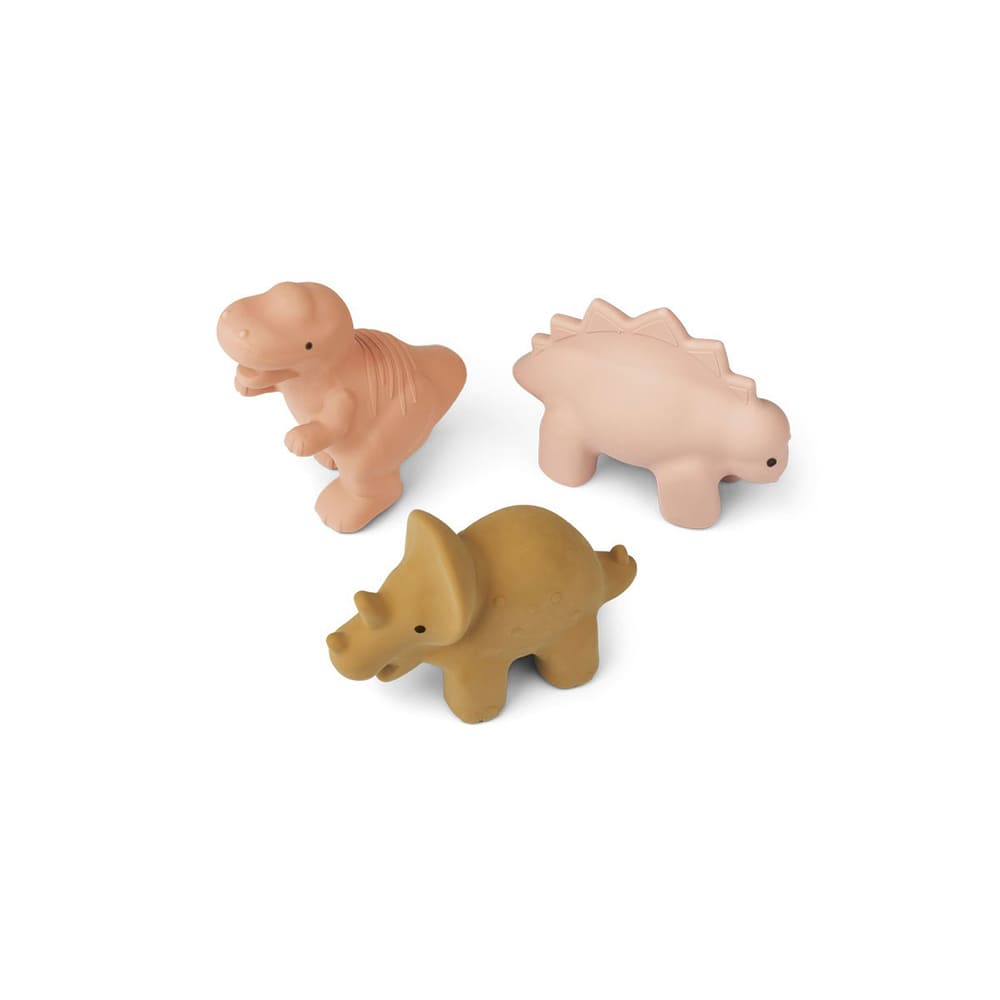 Set de 3 jeux pour le bain en caoutchouc naturel dino rose multi mix - LIEWOOD