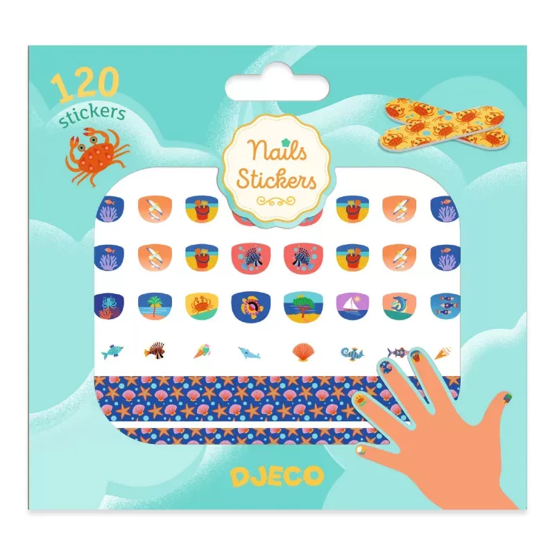 120 STICKERS POUR ONGLES MEDITERRANEE - DJECO