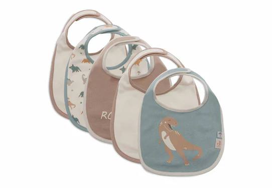 Bavoirs lot de 5 Roarsome Dino - JOLLEIN