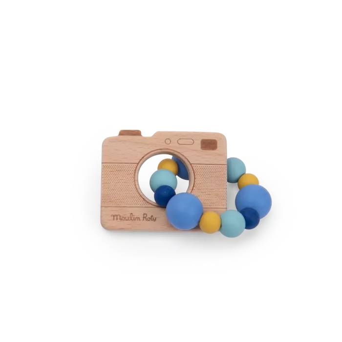 Hochet Bois et Silicone Puce et Pilou - MOULIN ROTY