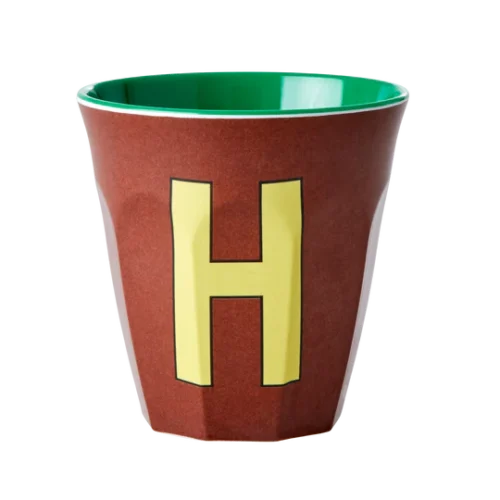 Verre Alphabet H Bleu - RICE