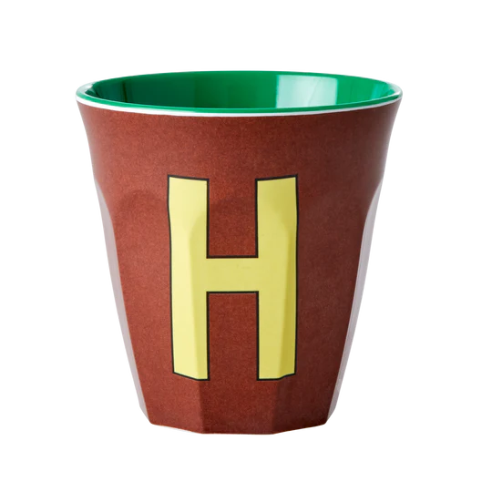 Verre Alphabet H Bleu - RICE