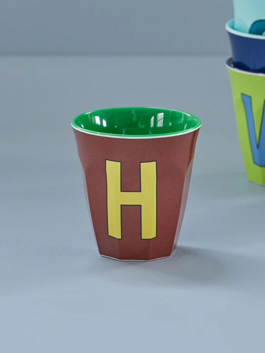 Verre Alphabet H Bleu - RICE – Image 2