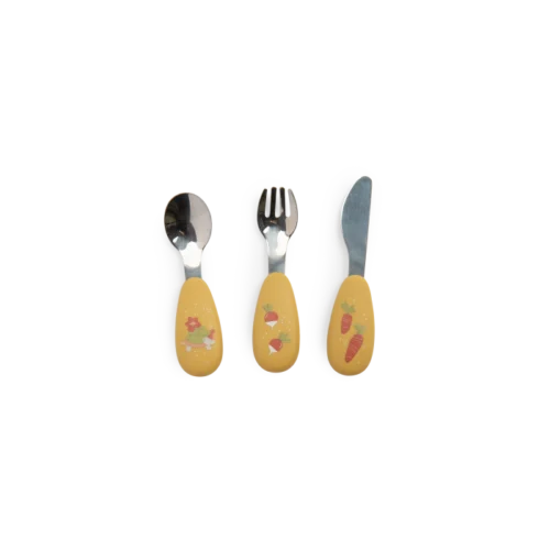 Set Couverts Silicone Trois Petits Lapins - MOULIN ROTY