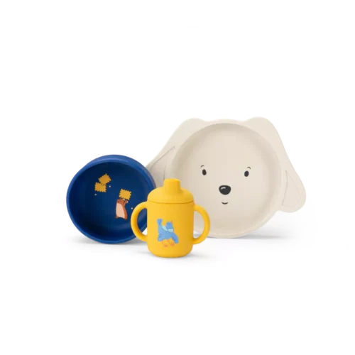 Set Vaiselle Silicone Puce et Pilou - MOULIN ROTY