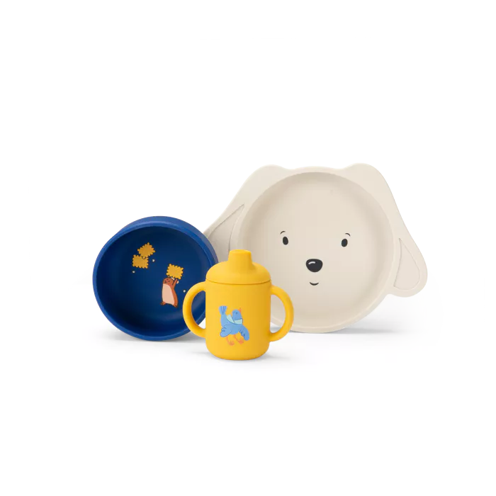 Set Vaiselle Silicone Puce et Pilou - MOULIN ROTY