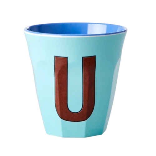 Verre Alphabet U Bleu - RICE