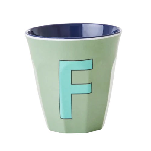 Verre Alphabet F Bleu - RICE