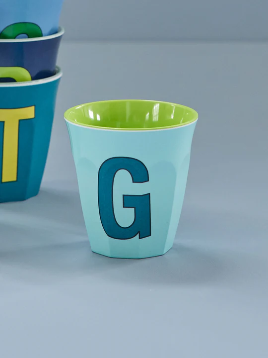 Verre Alphabet G Bleu - RICE – Image 2