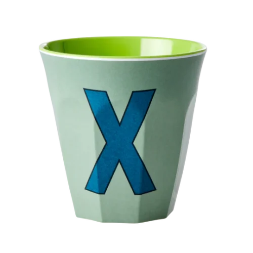 Verre Alphabet X Bleu - RICE
