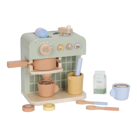 MACHINE A CAFE EN BOIS VERT- LITTLE DUTCH