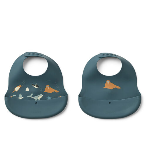 Lot de 2 bavoirs silicone ocean/artic - LIEWOOD