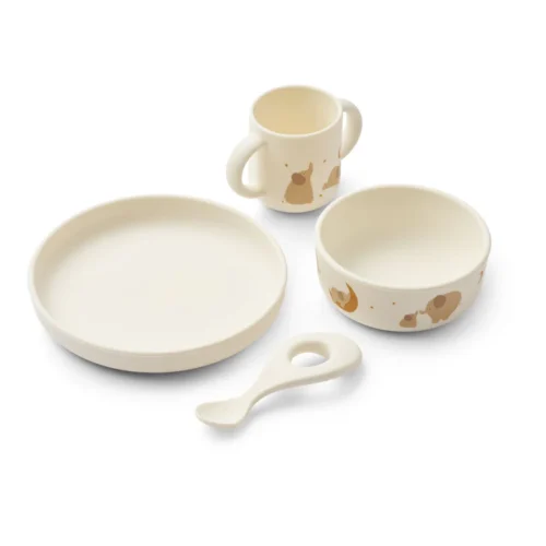 SET REPAS EN SILICONE ELEPHANT creme de la creme - LIEWOOD