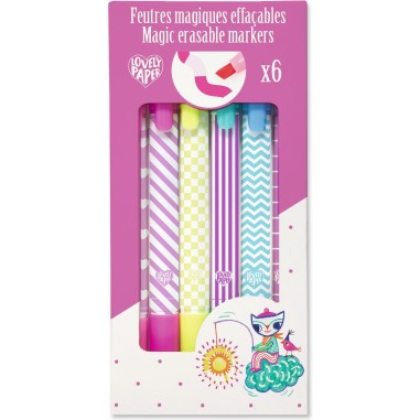 6 FEUTRES MAGIQUES EFFACABLES - DJECO