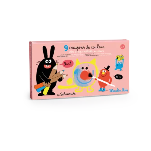 9 Crayons de couleur 3 en 1 - MOULIN ROTY