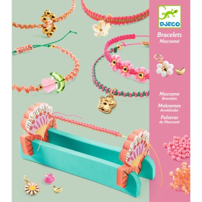 Bracelets macramé roses