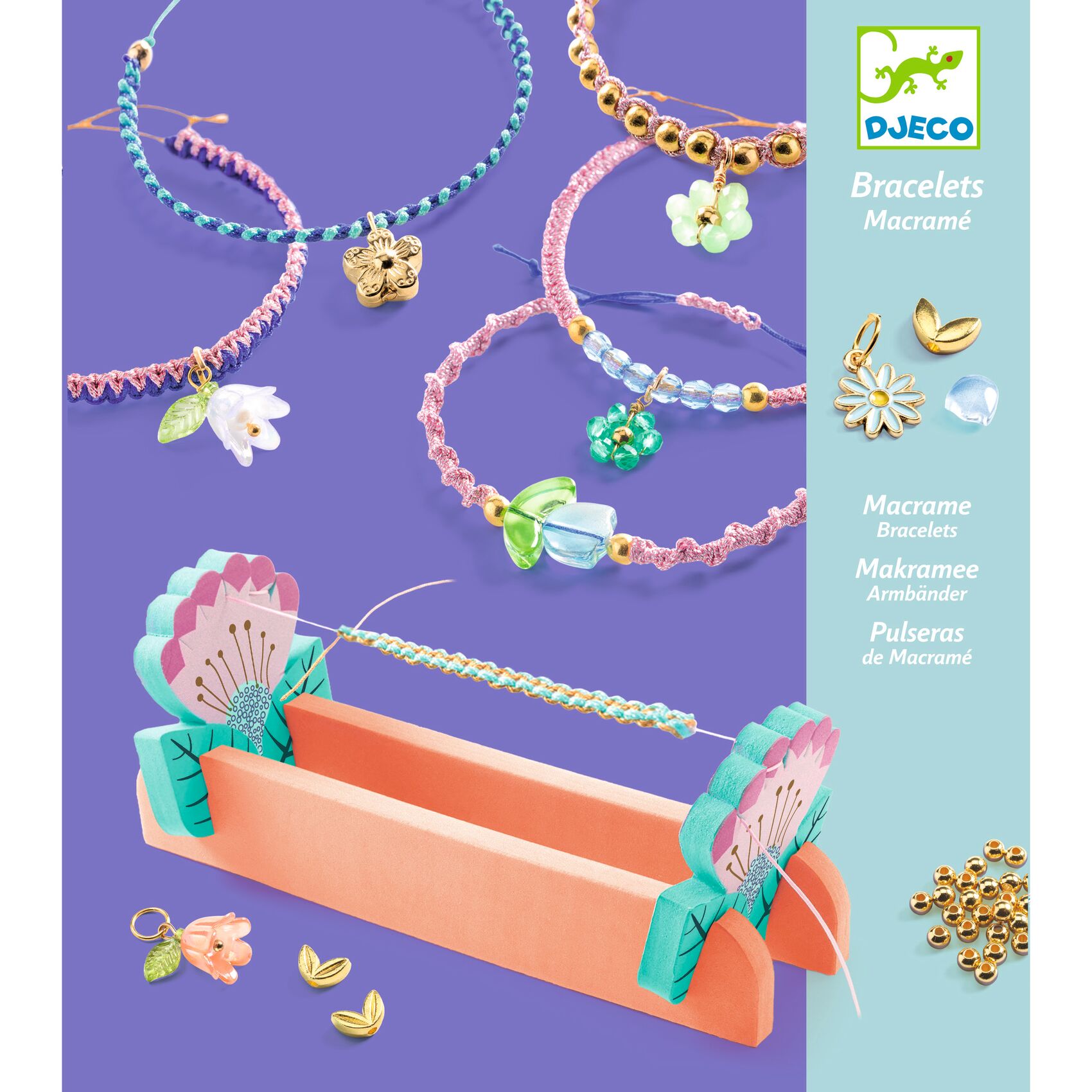 Bracelets macramé bleus