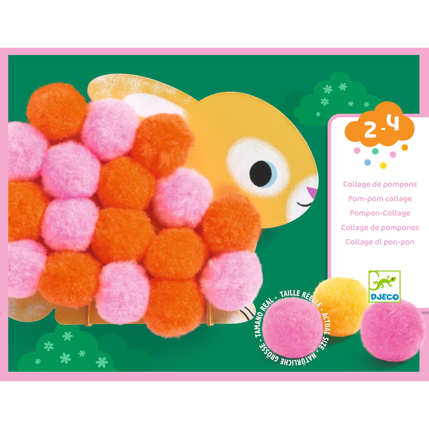 Collage de pompons Animaux et ronds pompons