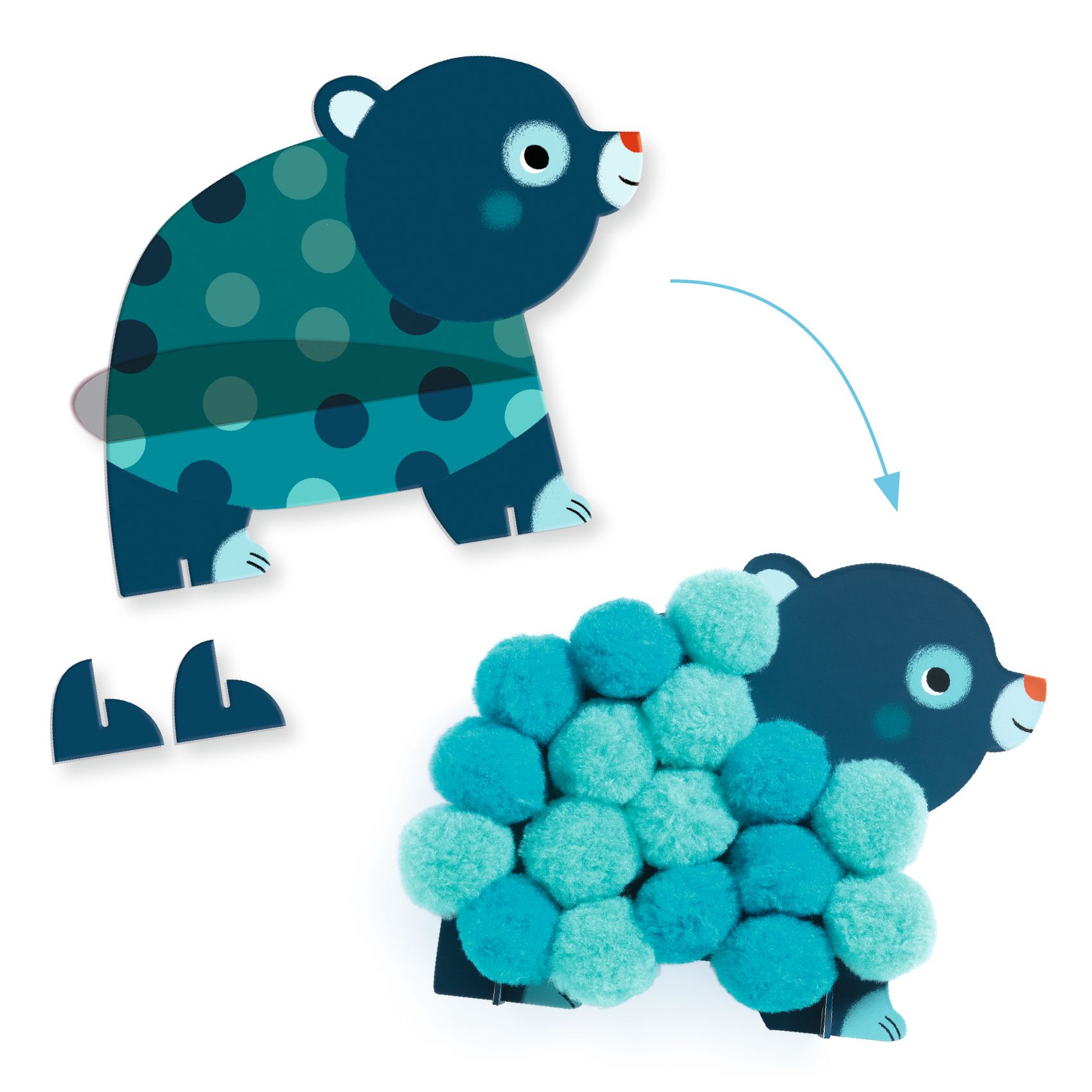 Collage de pompons Animaux et ronds pompons – Image 3