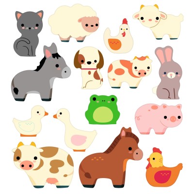 Stickers épais et repositionnables Les animaux de la ferme – Image 3