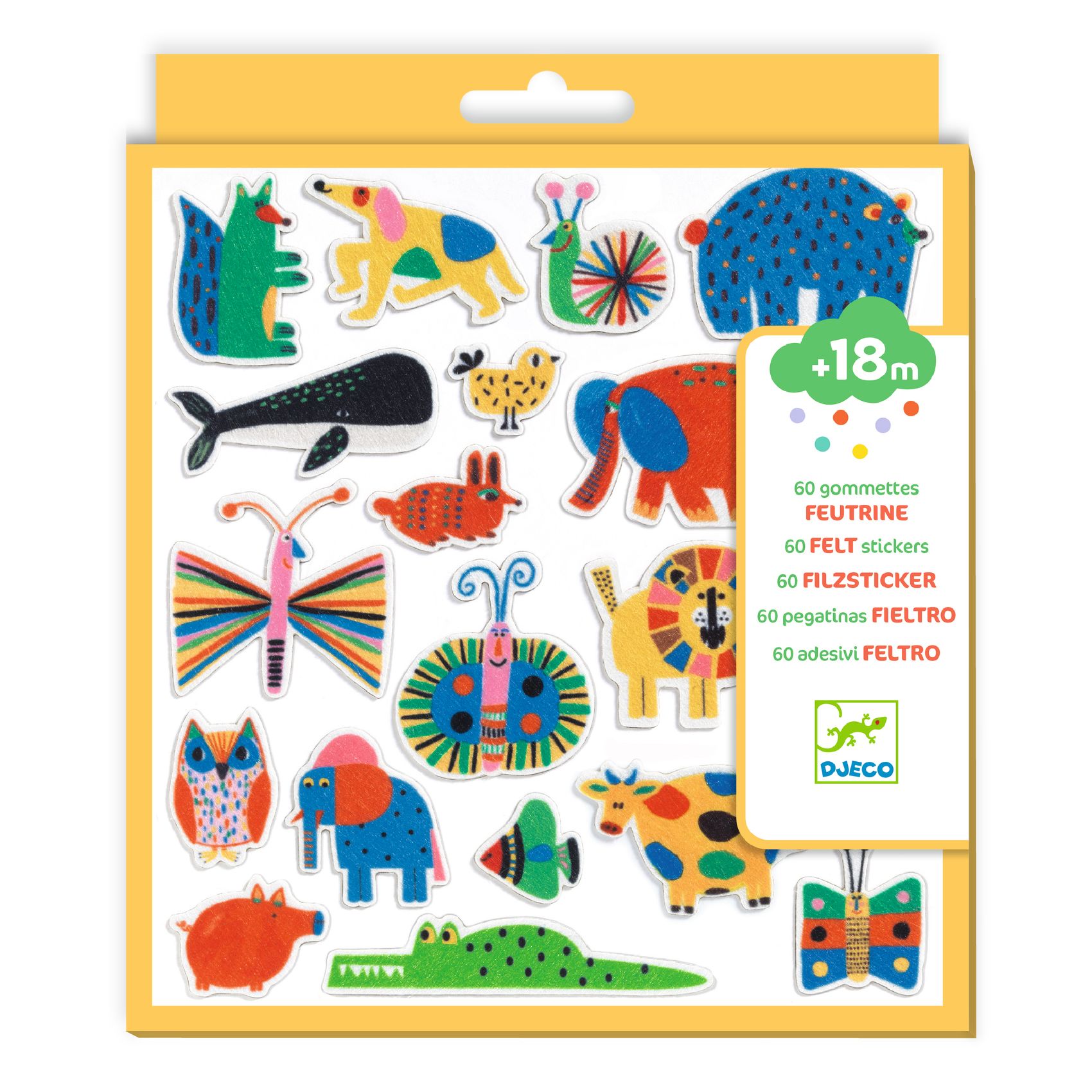 60 gommettes en feutrine Des animaux partout ! – Image 2