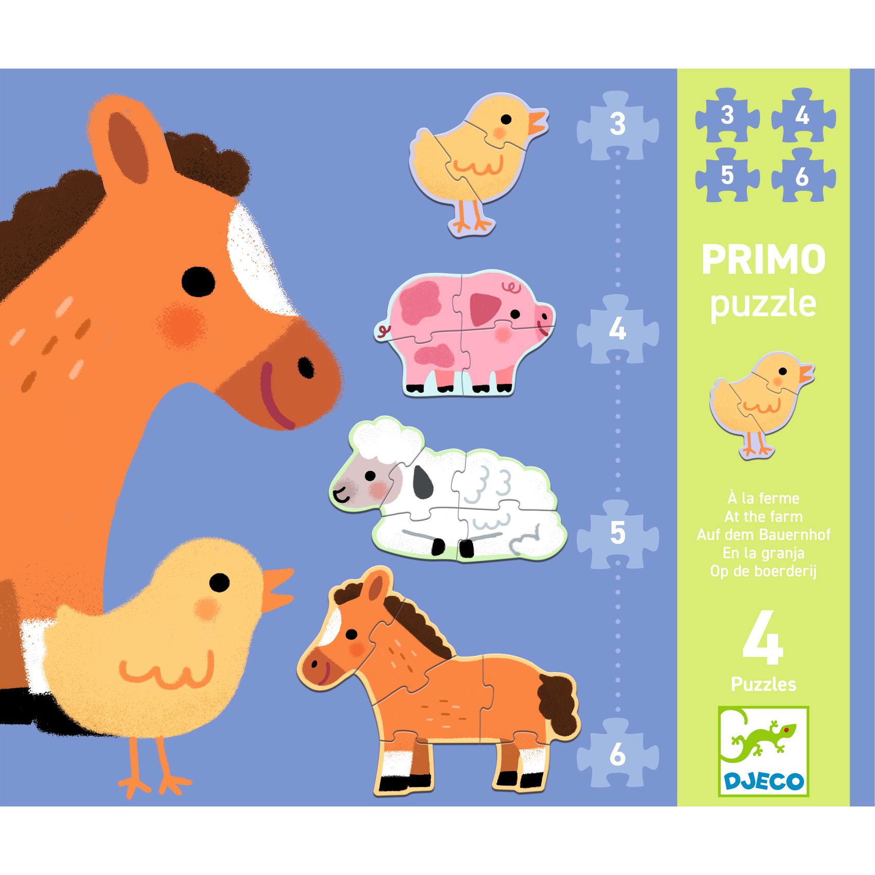 uzzles Primo À la ferme 3, 4, 5 et 6 pièces