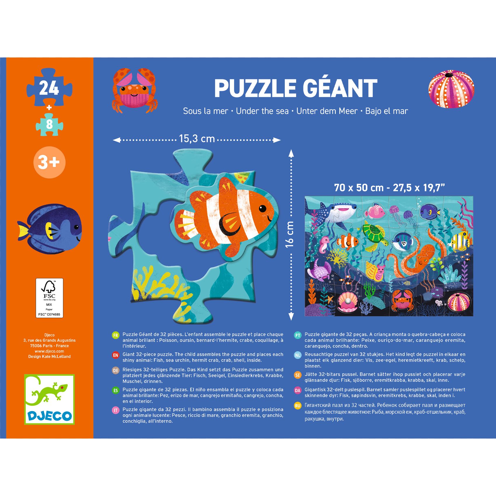 Puzzle Géant Sous la mer 24 + 8 pcs – Image 8