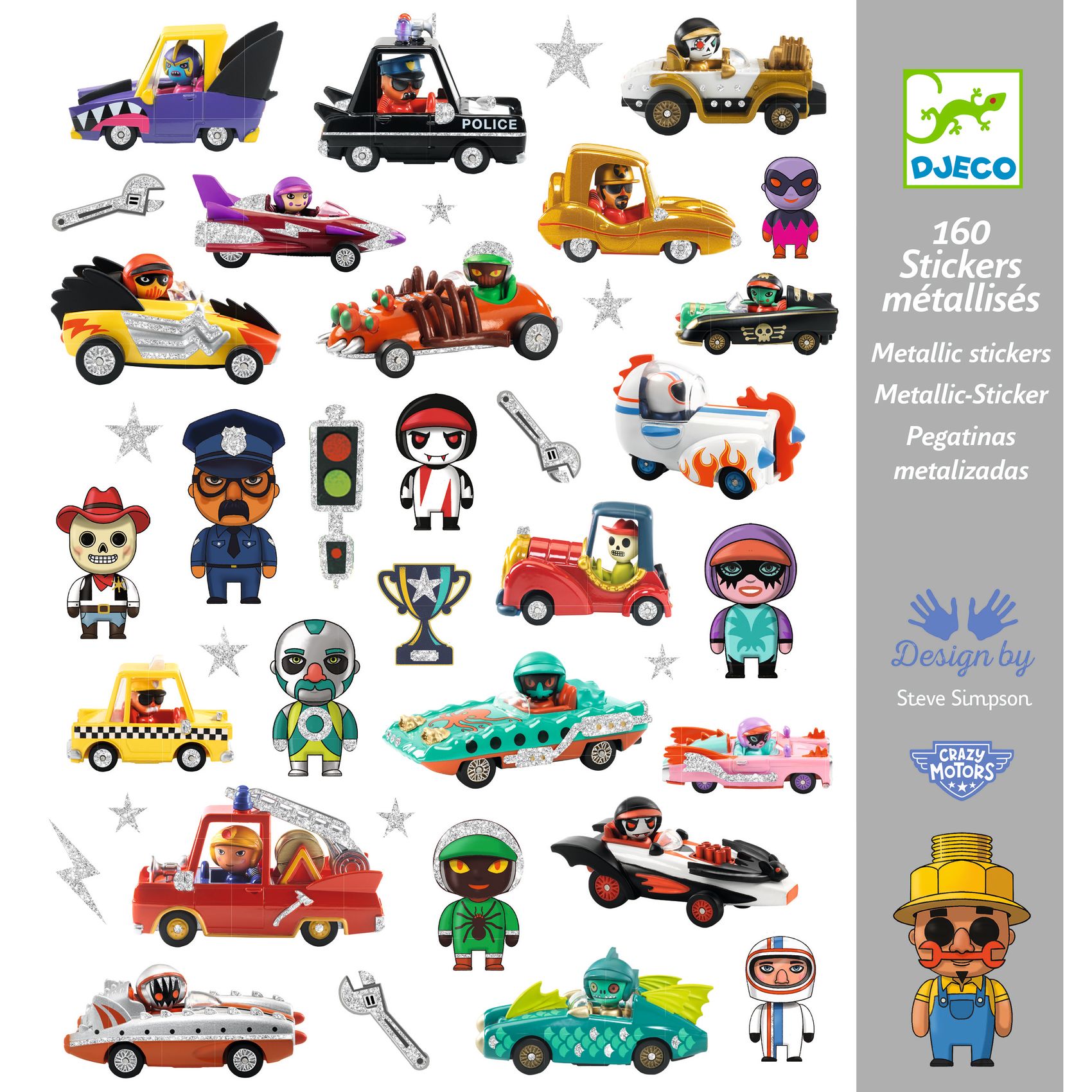 160 stickers Le monde des CRAZY MOTORS