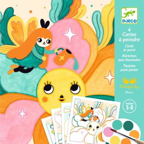 Cartes peinture magique Jardin F&eacute;&eacute;rique