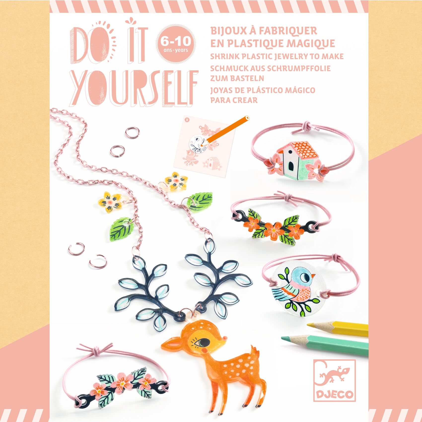 DIY kit créatif bijoux Le faon et l'oiseau
