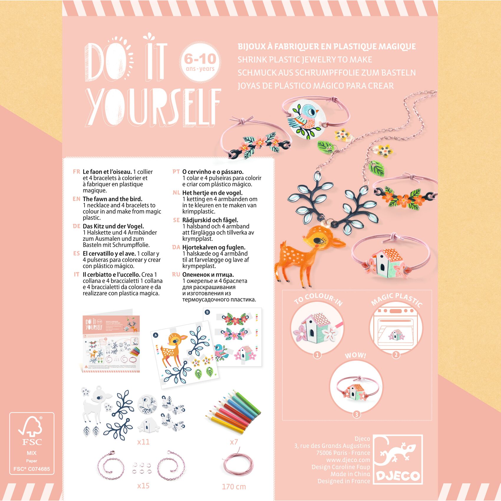 DIY kit créatif bijoux Le faon et l'oiseau – Image 5