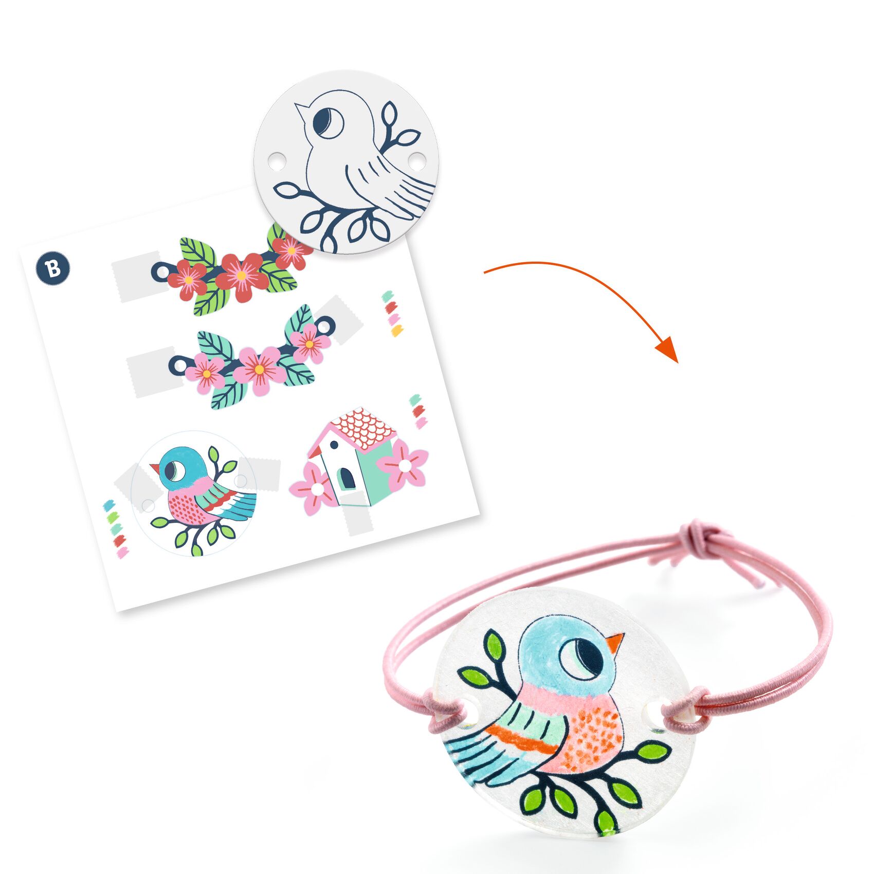 DIY kit créatif bijoux Le faon et l'oiseau – Image 4