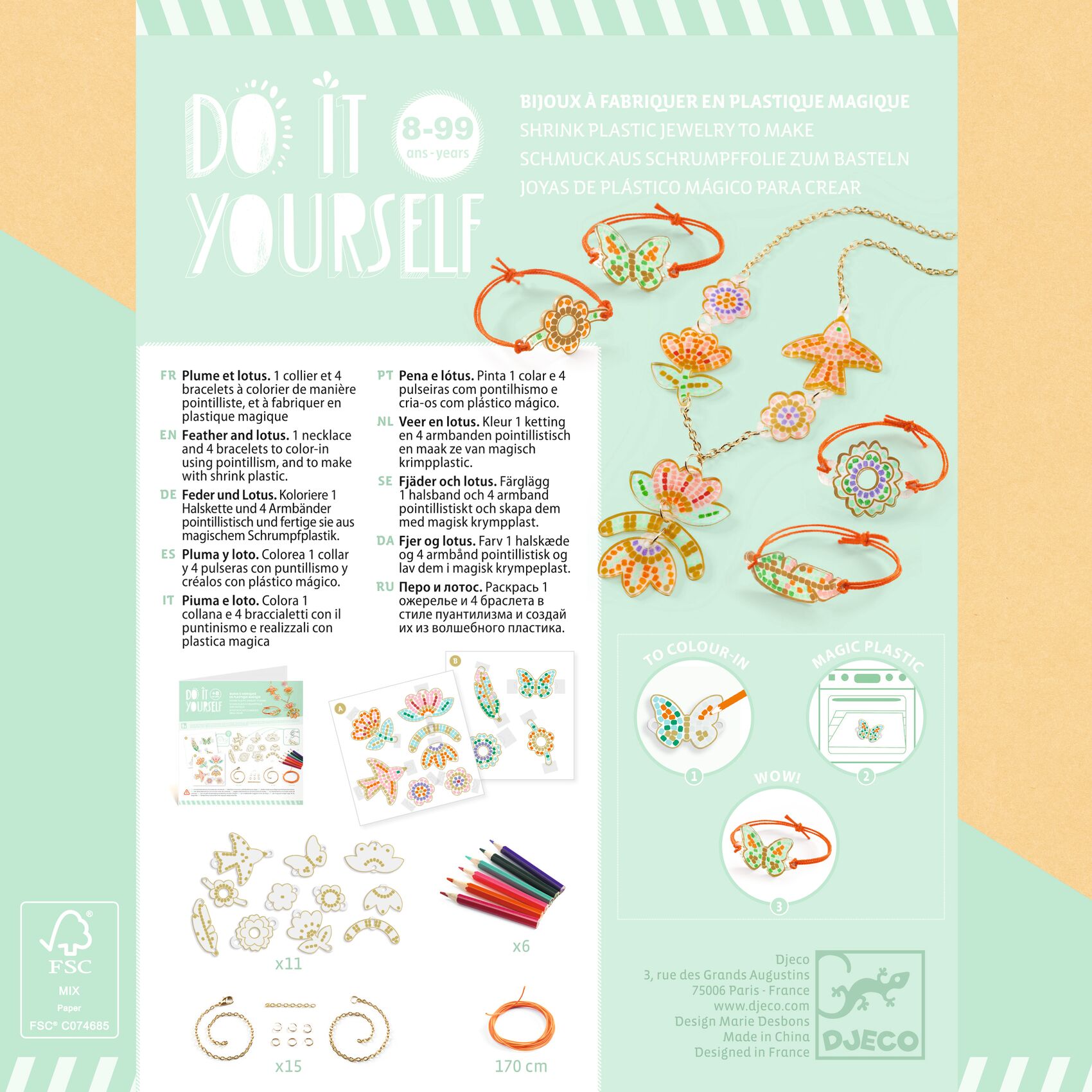 DIY kit bijoux à fabriquer Plume et Lotus – Image 7