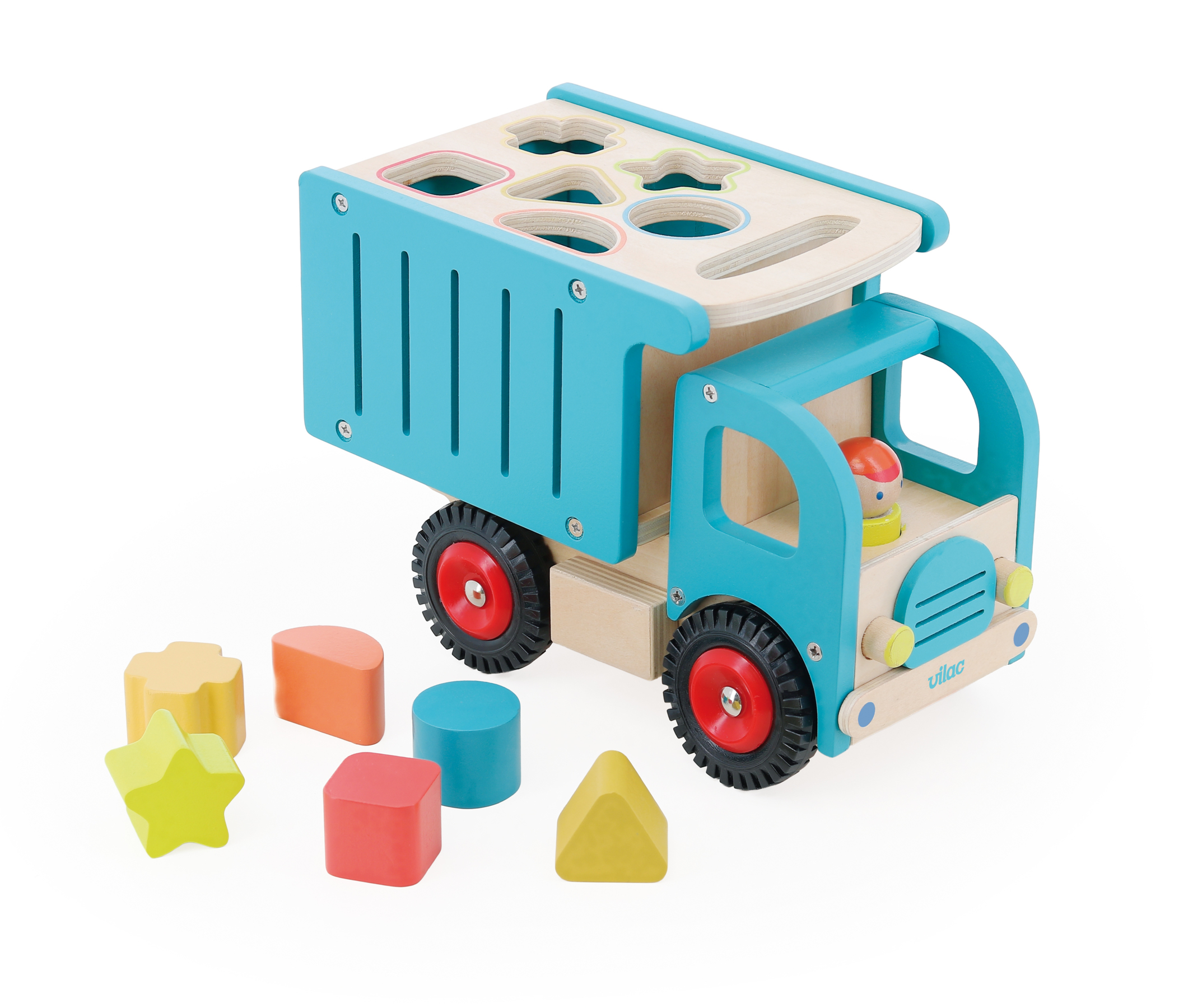 Camion de tri d'éveil en bois