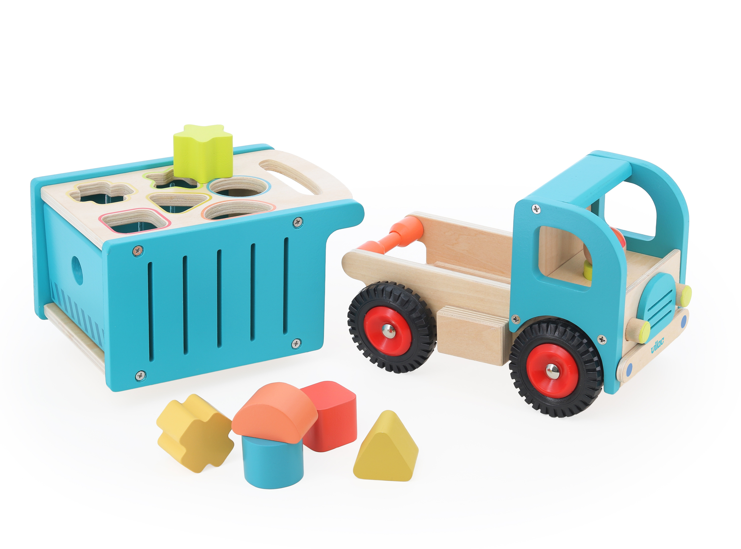 Camion de tri d'éveil en bois – Image 2
